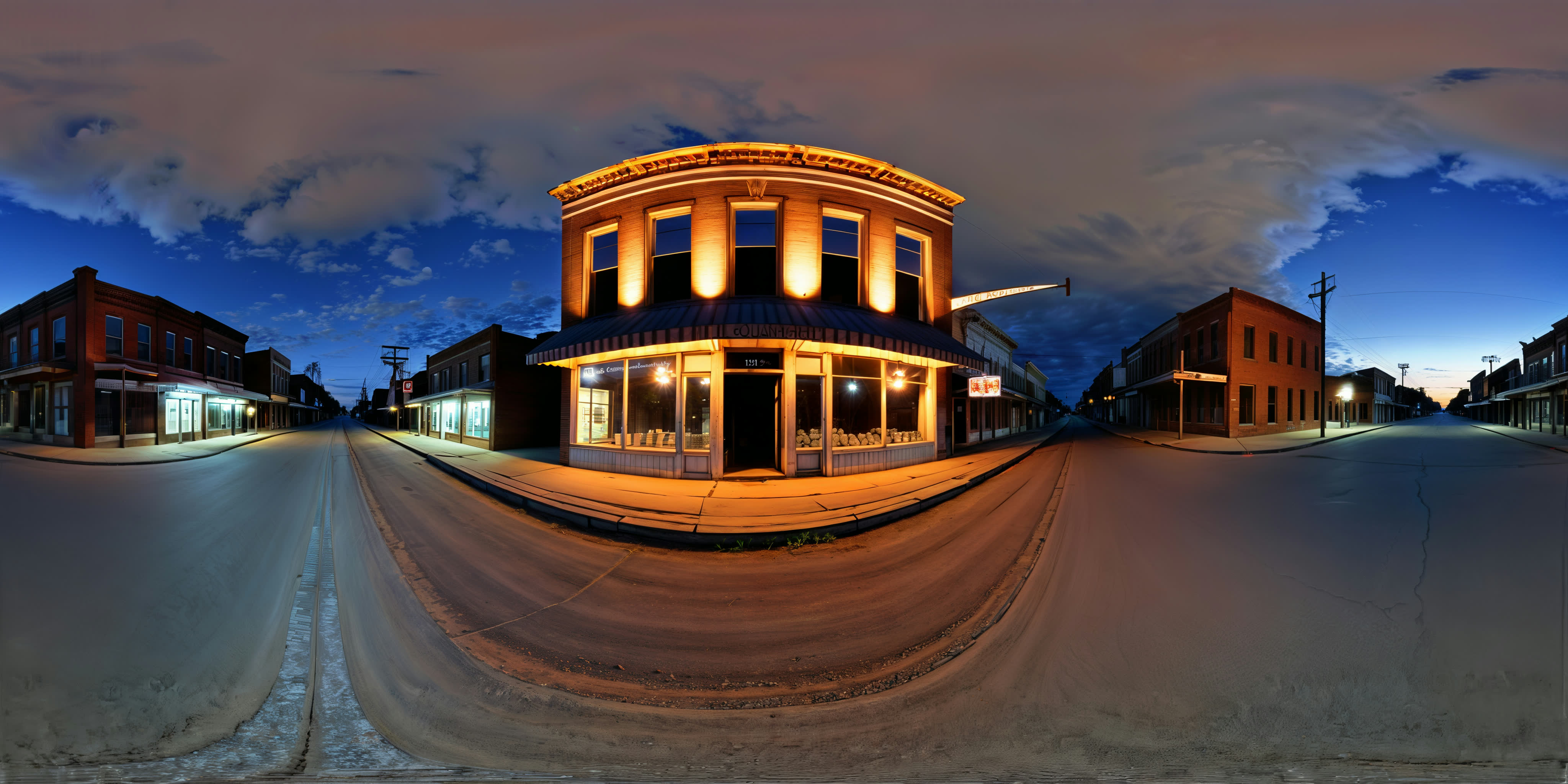 A Clarksdale street corner at night